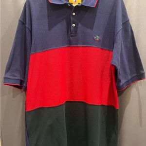 Vintage Duck Head Navy, Red, and Green Color Block Polo Shirt